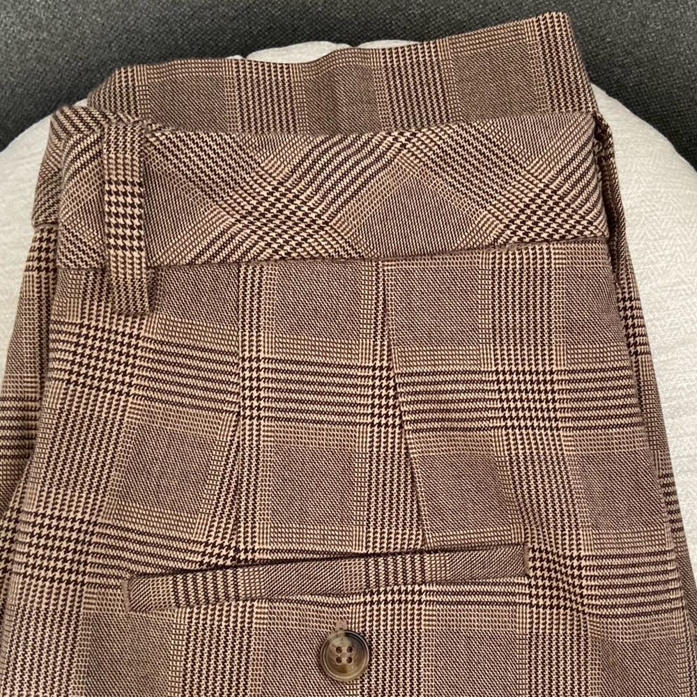 H&M ankle length pants in light beige/checked - Picture 8 of 9